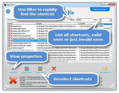 Filter Shortcut & View Properties