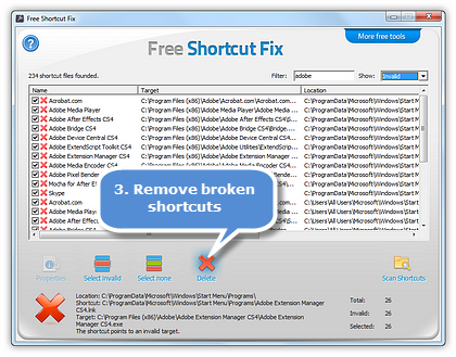 Remove Broken Shortcuts